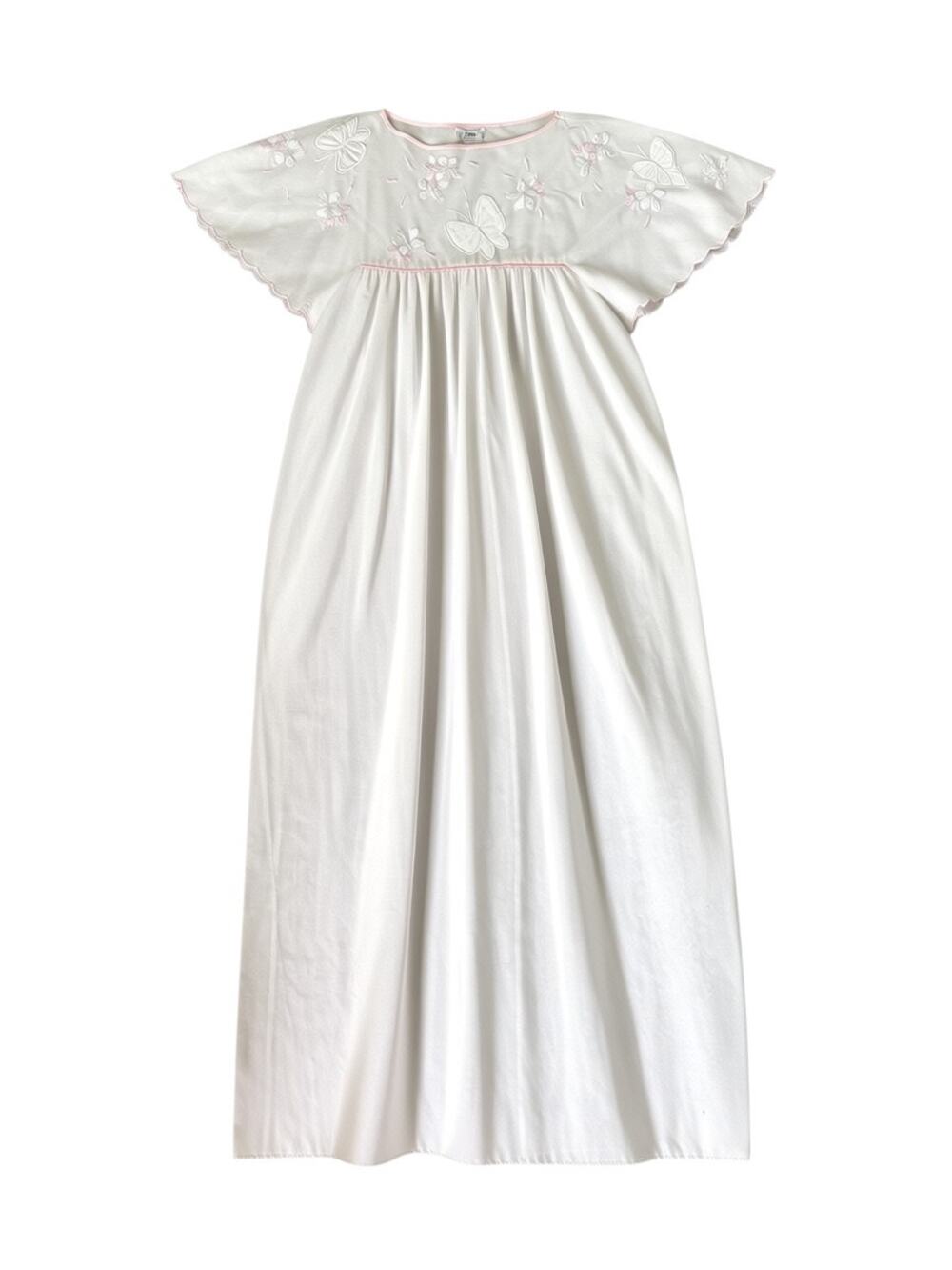 Natori Butterfly Embroidered Nightgown Pink White Vintage Cottagecore One Size